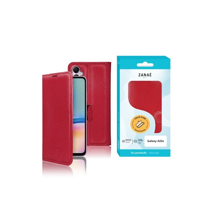 Coque Etui Portefeuille Samsung Galaxy A05S rouge