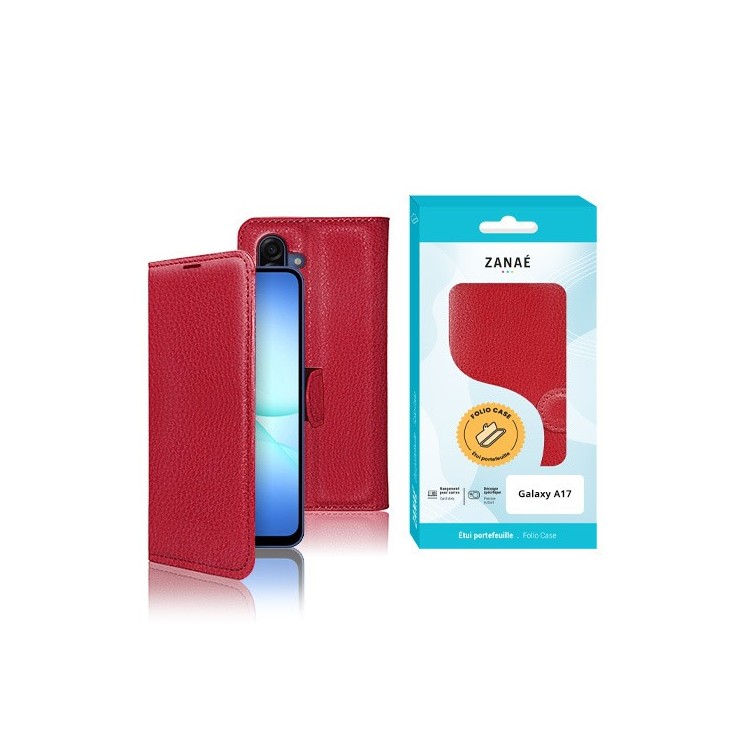 Coque Etui Portefeuille Samsung Galaxy A17 rouge