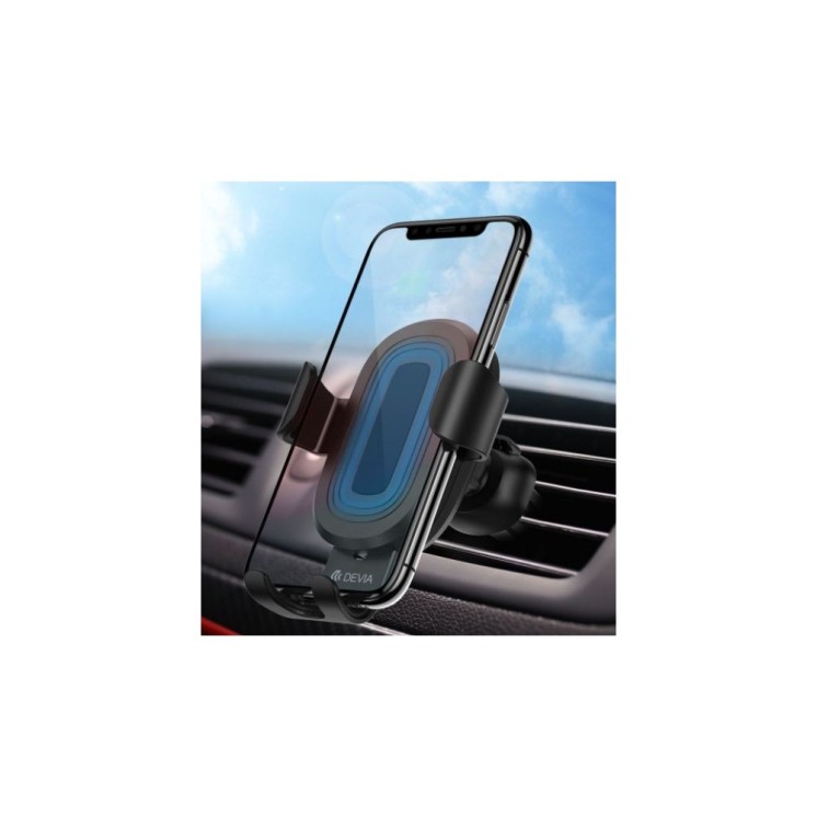 Support voiture Gravity sensor charge à induction Devia - vue dans la voiture