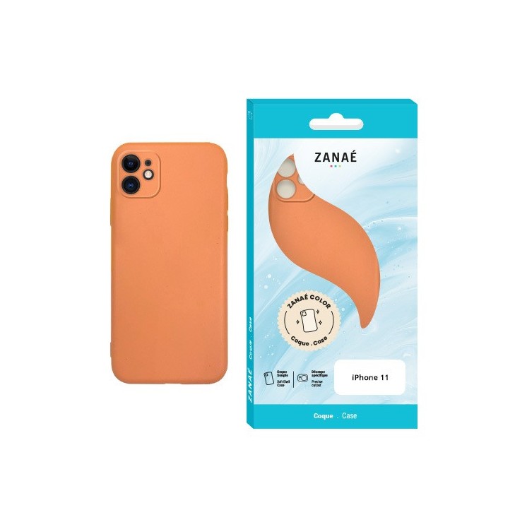Coque Zanaé Color Iphone 11 orange - vue face et boite