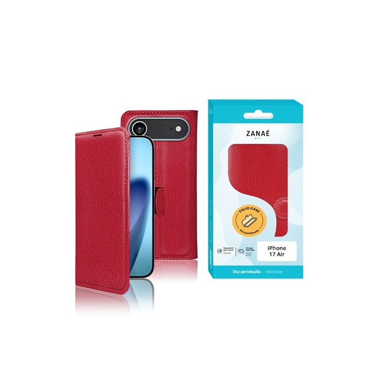 Coque Etui Portefeuille Iphone 17 AIR rouge