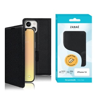 Coque Etui Portefeuille Iphone 13 noir
