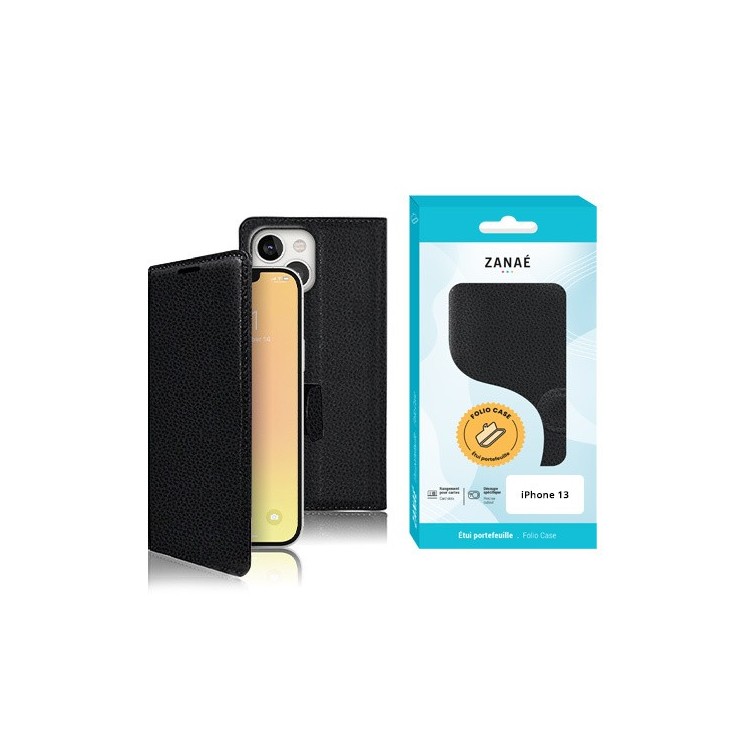 Coque Etui Portefeuille Iphone 13 noir