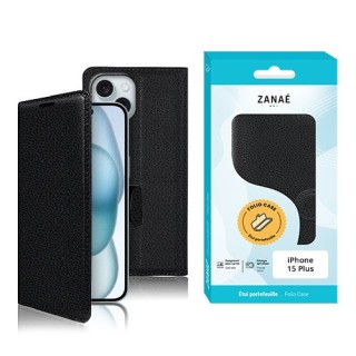 Coque Etui Portefeuille Iphone 15 Plus noir