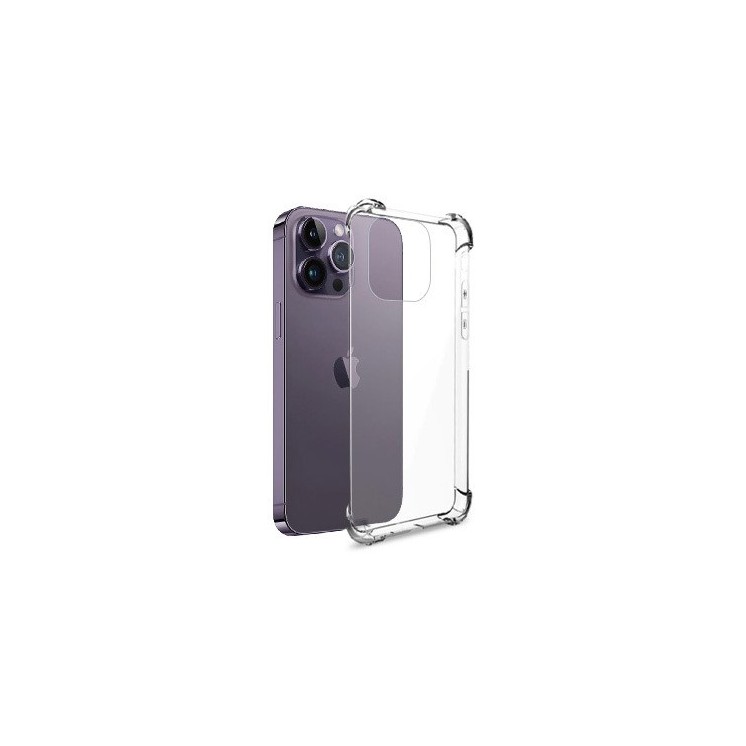 Coque silicone Iphone 14 pro max transparente avec coins renforcés - vue face
