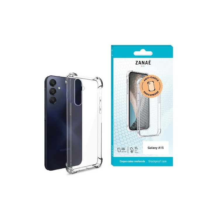 Coque Samsung Galaxy A15 4G / 5G transparente avec coins renforcés