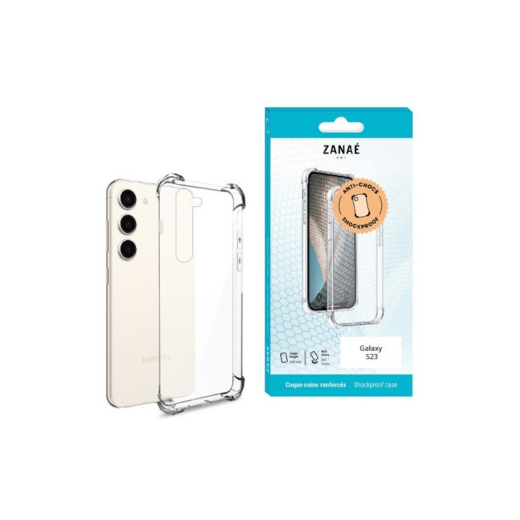 Coque silicone Samsung Galaxy S23 transparente avec coins renforcés