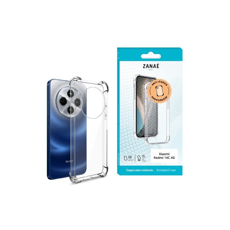 Coque Xiaomi Redmi 14C 4G transparente avec coins renforcés