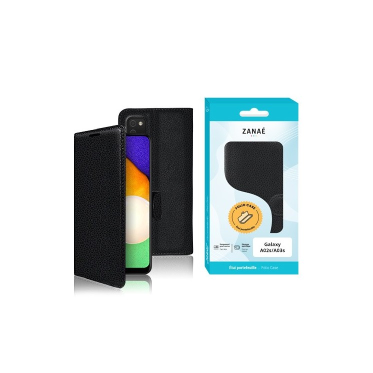 Coque Etui Portefeuille Samsung Galaxy A02S / A03S noir