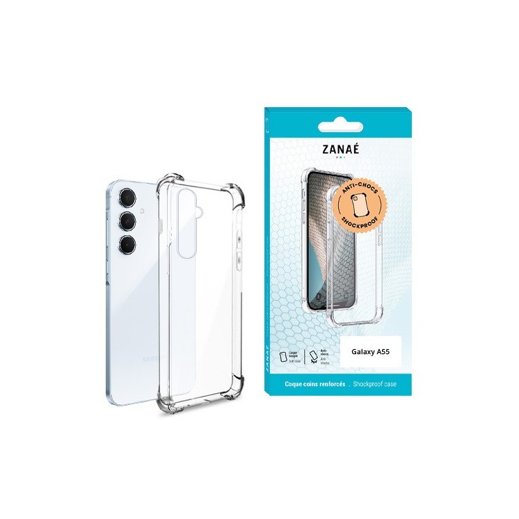 Coque Samsung Galaxy A55 transparente avec coins renforcés