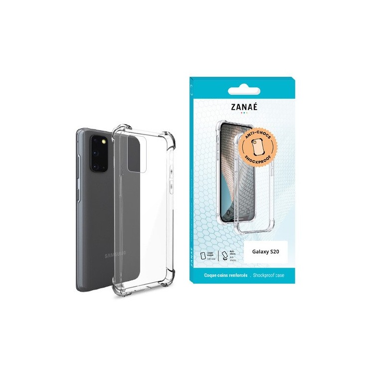 Coque Samsung Galaxy S20 transparente avec coins renforcés