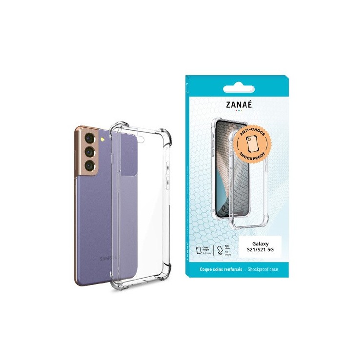 Coque Samsung Galaxy S21 4G / 5G transparente avec coins renforcés