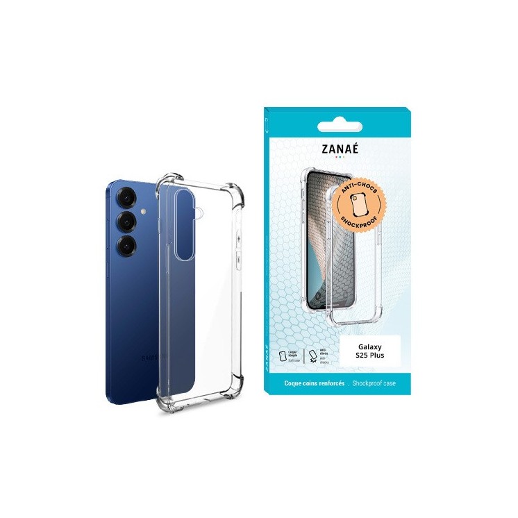 Coque Samsung Galaxy S25 Plus transparente avec coins renforcés