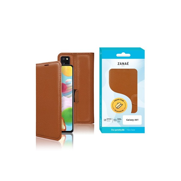 Coque Etui Portefeuille Samsung Galaxy A41 marron