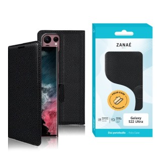 Coque Etui Portefeuille Samsung Galaxy S22 Ultra noir