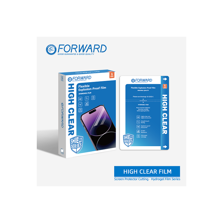 Film Hydrogel Forward High Clear vitre avant ou vitre arrière pour Apple Iphone - vue face et boite