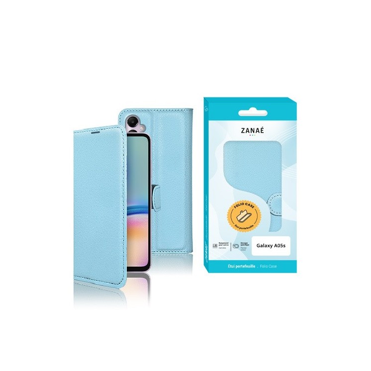 Coque Etui Portefeuille Samsung Galaxy A05S bleu clair