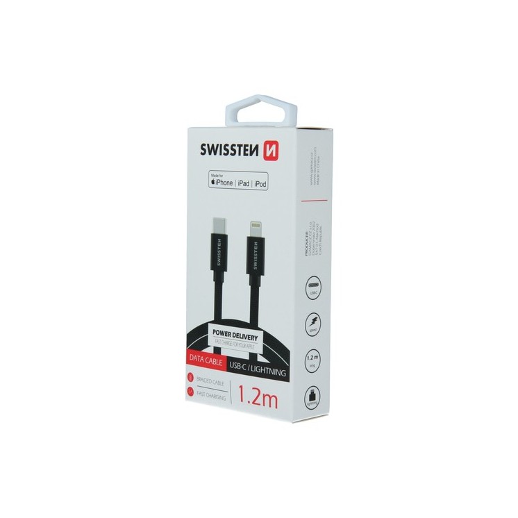 Câble USB-C / Lightning MFI 1.20m noir