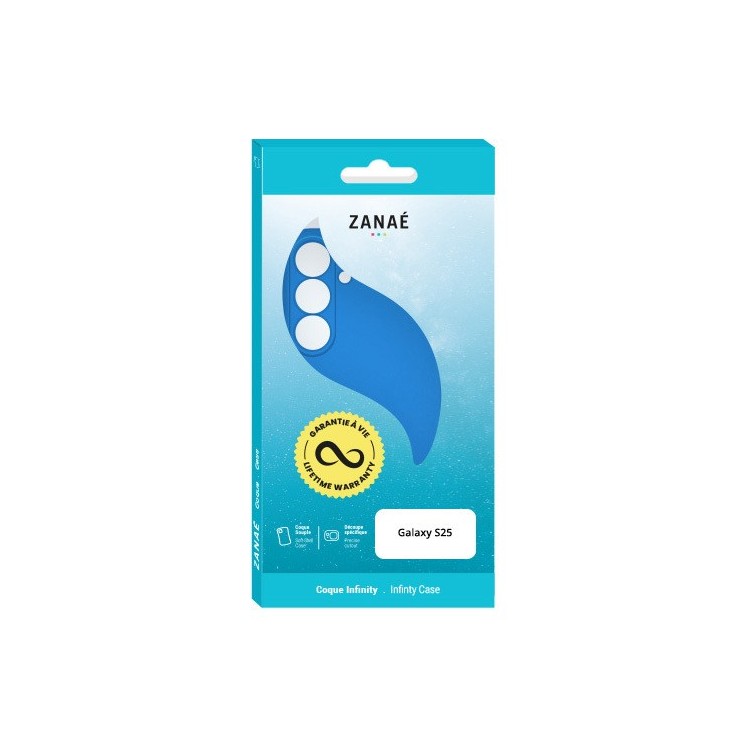 Coque silicone Infinity Galaxy S25 infinity bleu garantie à vie