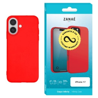 Coque silicone Infinity Iphone 17 rouge garantie à vie
