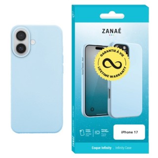 Coque silicone Infinity Iphone 17 bleu clair garantie à vie