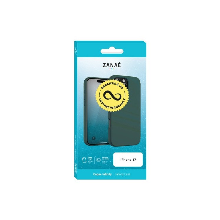 Coque silicone Infinity Iphone 17 vert foncé garantie à vie
