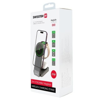 Chargeur 3 en 1 compatible Magsafe 25w Swissten - vue boite