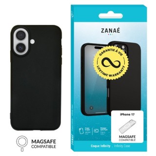 Coque silicone Infinity Magsafe Iphone 17 noir garantie à vie