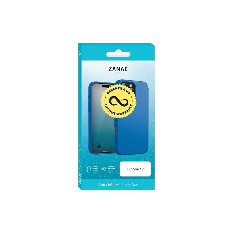 Coque silicone Infinity Iphone 17 infinity bleu garantie à vie