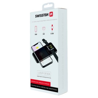Chargeur 2 en 1 compatible Magsafe 15w Swissten