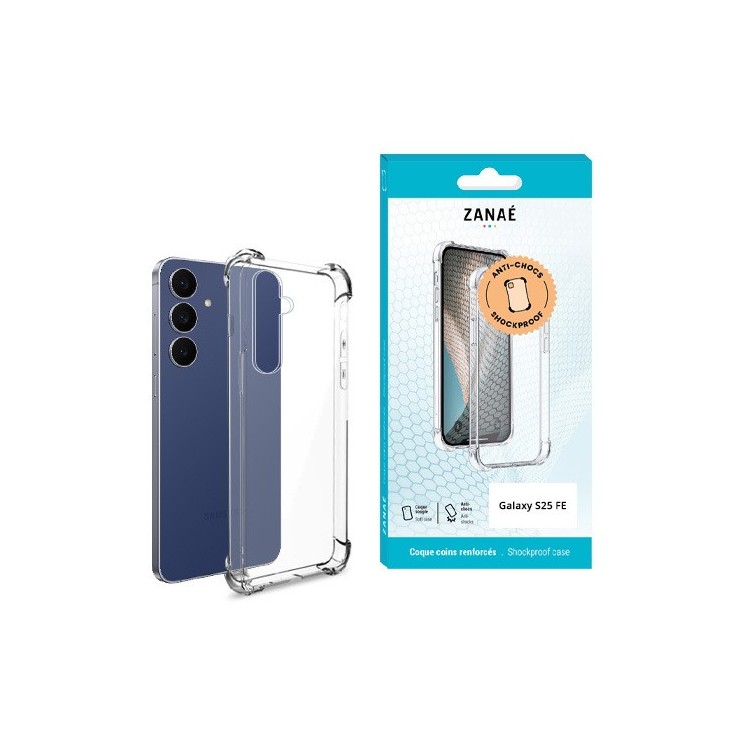 Coque silicone Samsung Galaxy S25 FE transparente avec coins renforcés