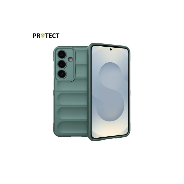 Coque de Protection IX008 PROTECT Samsung galaxy S25 vert foncé - vue face et dos