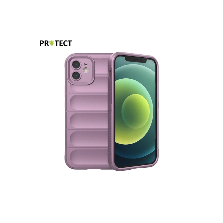 Coque de Protection IX008 PROTECT iPhone 12 lavande - vue face et dos