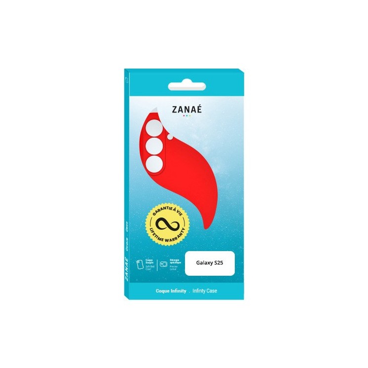 Coque silicone Infinity Galaxy S25 rouge garantie à vie