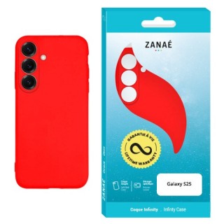 Coque silicone Infinity Galaxy S25 rouge garantie à vie