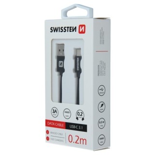 Câble textile Swissten USB/USB-C 0.2m / Créa & Connect
