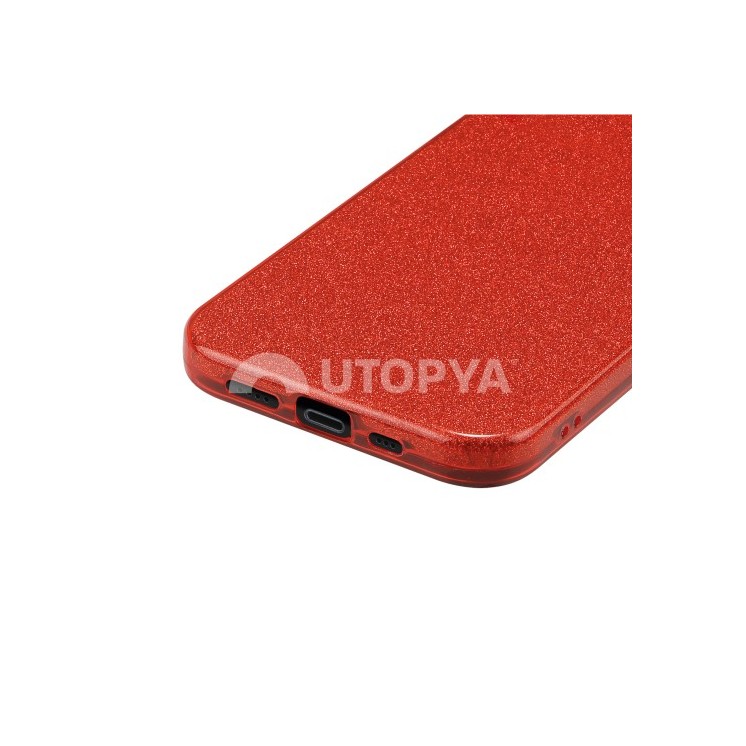 Coque Glitter Apple Iphone 11 rouge / Créa & Connect