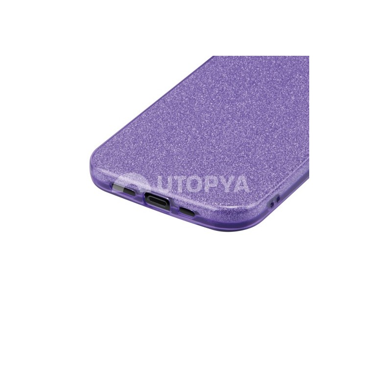 Coque Glitter Apple Iphone 12 pro max violet / Créa & Connect