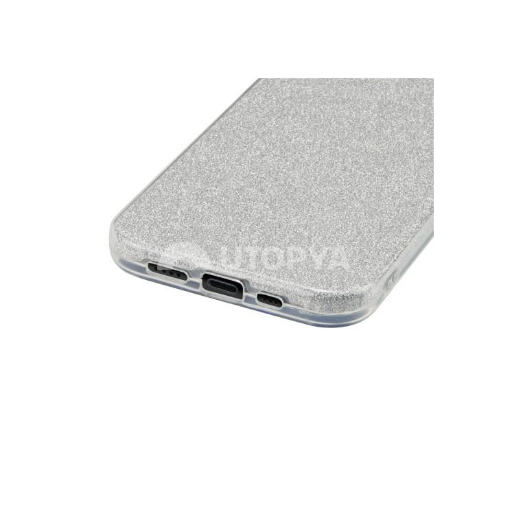 Coque Glitter Apple Iphone 14 pro max argent / Créa & Connect