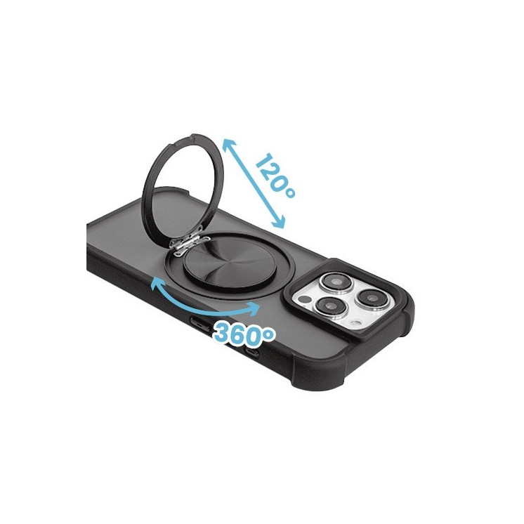 Coque de Protection Galileo MagSafe Iphone 13 avec anneau rotatif - vue anneau ouvert