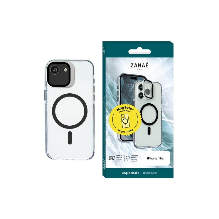 Coque Hooke magsafe Apple Iphone 16e noire / Créa & Connect