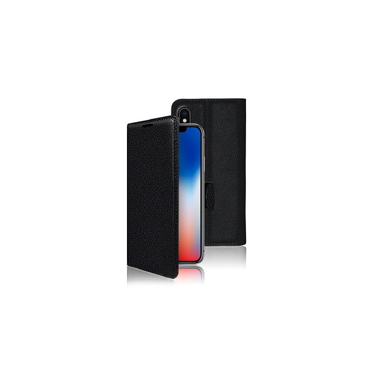 Coque étui portefeuille Apple Iphone X/ XS noir / Créa & Connect