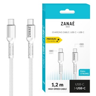 Câble Textile USB-C / USB-C 1.2m blanc