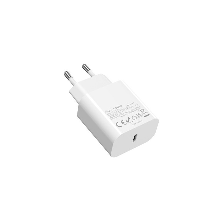 Chargeur 1 port USB-C 20w blanc