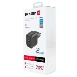 Chargeur 2 ports 20w max noir